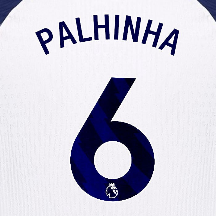 2025 2026 TOTTENHAM PALHINHA 6 BLUE HOME PLAYER SIZE NAME SET