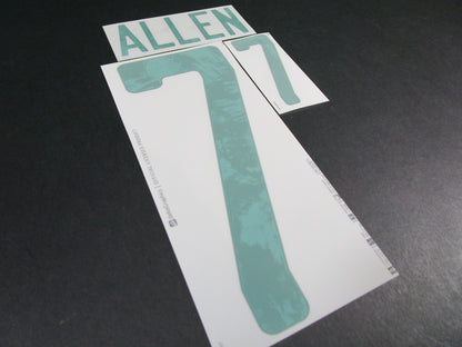 WALES 2020 2021 OFFICIAL DekoGraphics ALLEN 7 AWAY GREEN PLAYER SIZE NAMESET