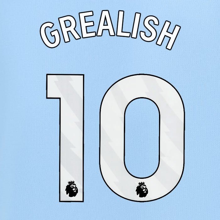 2023 2024 MAN CITY GREALISH 10 WHITE HOME PLAYER SIZE NAME SET