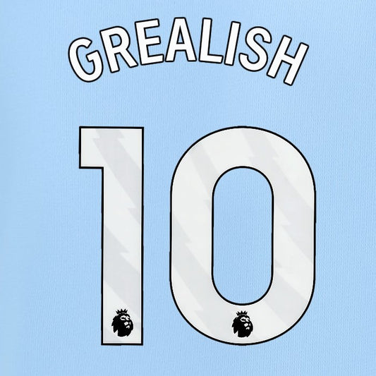 2023 2024 MAN CITY GREALISH 10 WHITE HOME PLAYER SIZE NAME SET