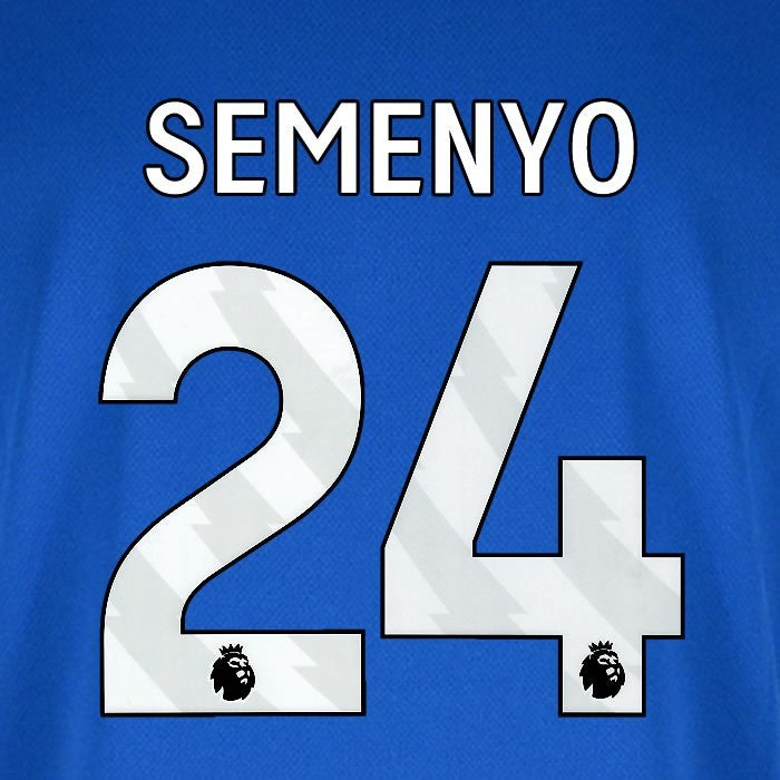 2025 2026 BOURNEMOUTH SEMENYO 24 WHITE AWAY PLAYER SIZE NAME SET