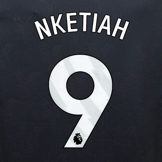 2024 2025 OFFICIAL CRYSTAL PALACE NKETIAH 9 WHITE 3RD PLAYER SIZE NAMESET