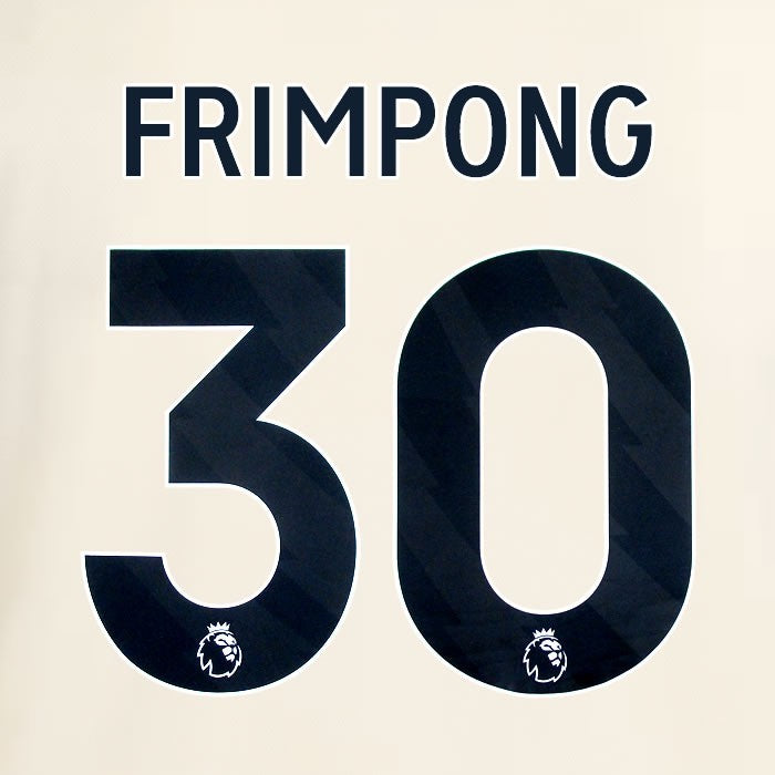 2025 2026 OFFICIAL LIVERPOOL FRIMPONG 30 BLACK AWAY PLAYER SIZE NAMESET