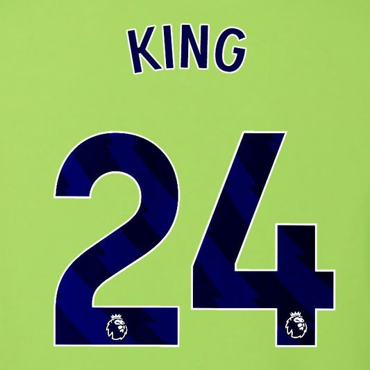 2025 2026 OFFICIAL FULHAM KING 24 BLUE AWAY PLAYER SIZE NAMESET