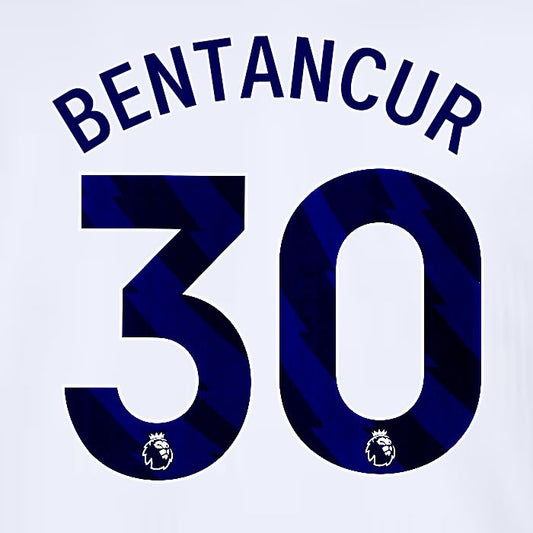 2024 2025 TOTTENHAM BENTANCUR 30 BLUE HOME PLAYER SIZE NAME SET
