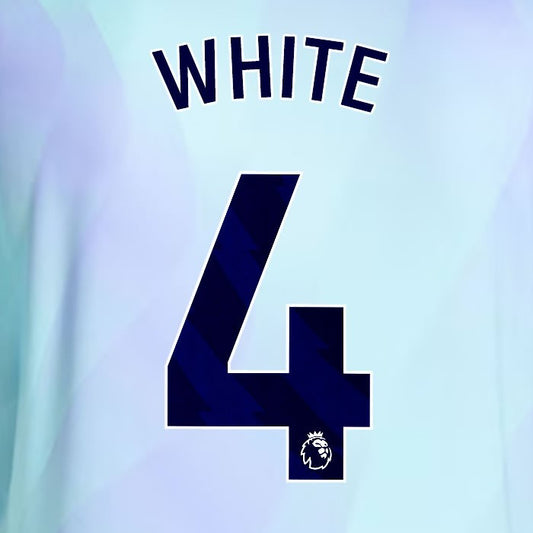 2024 2025 ARSENAL WHITE 4 BLUE 3RD OFFICIAL PLAYER SIZE NAMESET