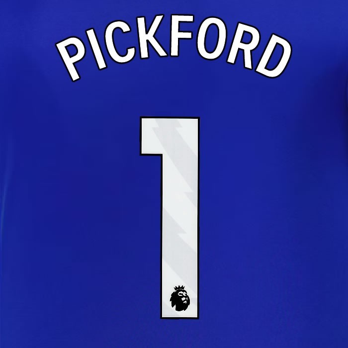 2024 2025 EVERTON PICKFORD 1 OFFICIAL WHITE HOME PLAYER SIZE NAMESET