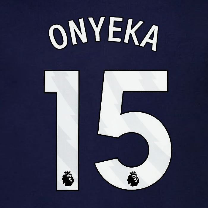 2023 2024 BRENTFORD ONYEKA 15 OFFICIAL WHITE 3rd PLAYER SIZE NAMESET
