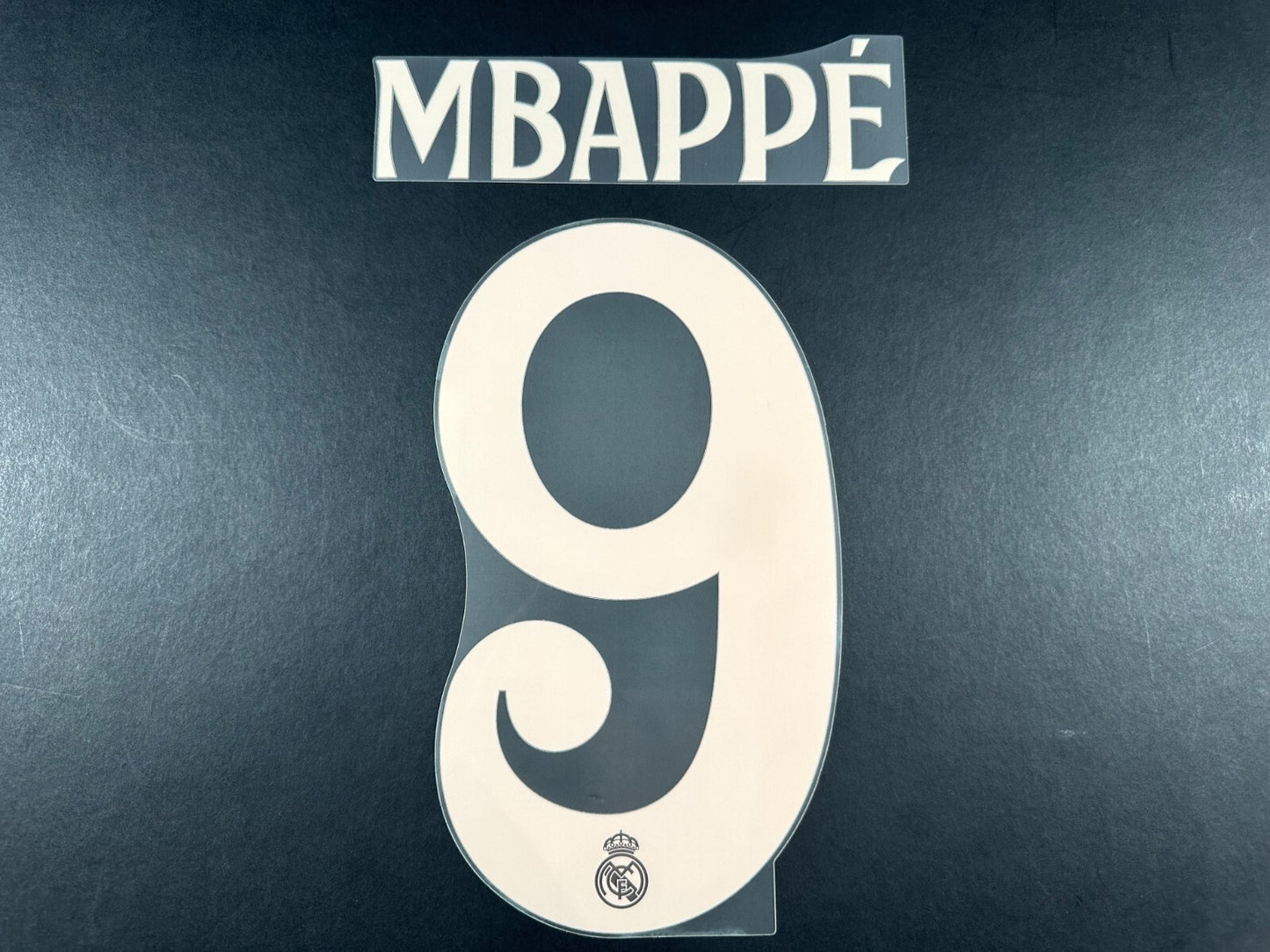 2024 2025 REAL MADRID MBAPPE 9 OFFICIAL AVERY DENNISON 3RD PLAYER SIZE NAME SET