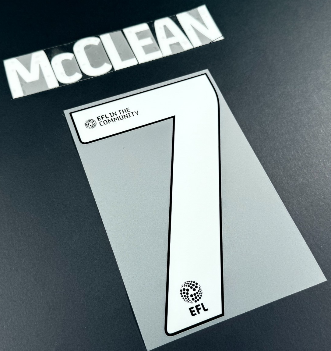 24 / 25 WREXHAM A.F.C.  McCLEAN 7 OFFICIAL WHITE HOME PLAYER SIZE NAME SET
