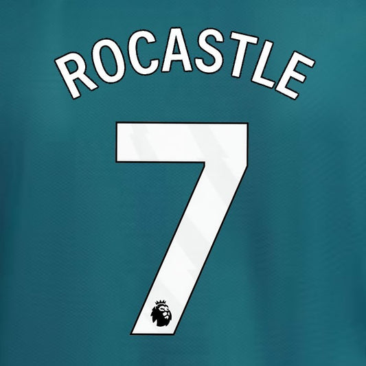 2023 2024 ARSENAL ROCASTLE 7 WHITE 3RD OFFICIAL PLAYER SIZE NAME SET