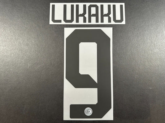 INTER MILAN 2019 2020 LUKAKU 9 OFFICIAL AWAY BLACK PLAYER SIZE NAMESET
