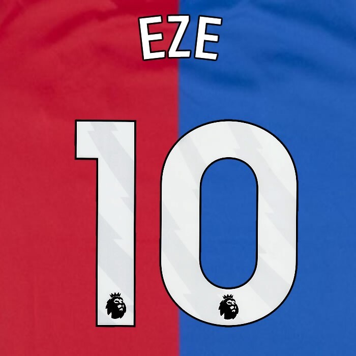 2023 2024 OFFICIAL CRYSTAL PALACE EZE 10 WHITE HOME PLAYER SIZE NAMESET
