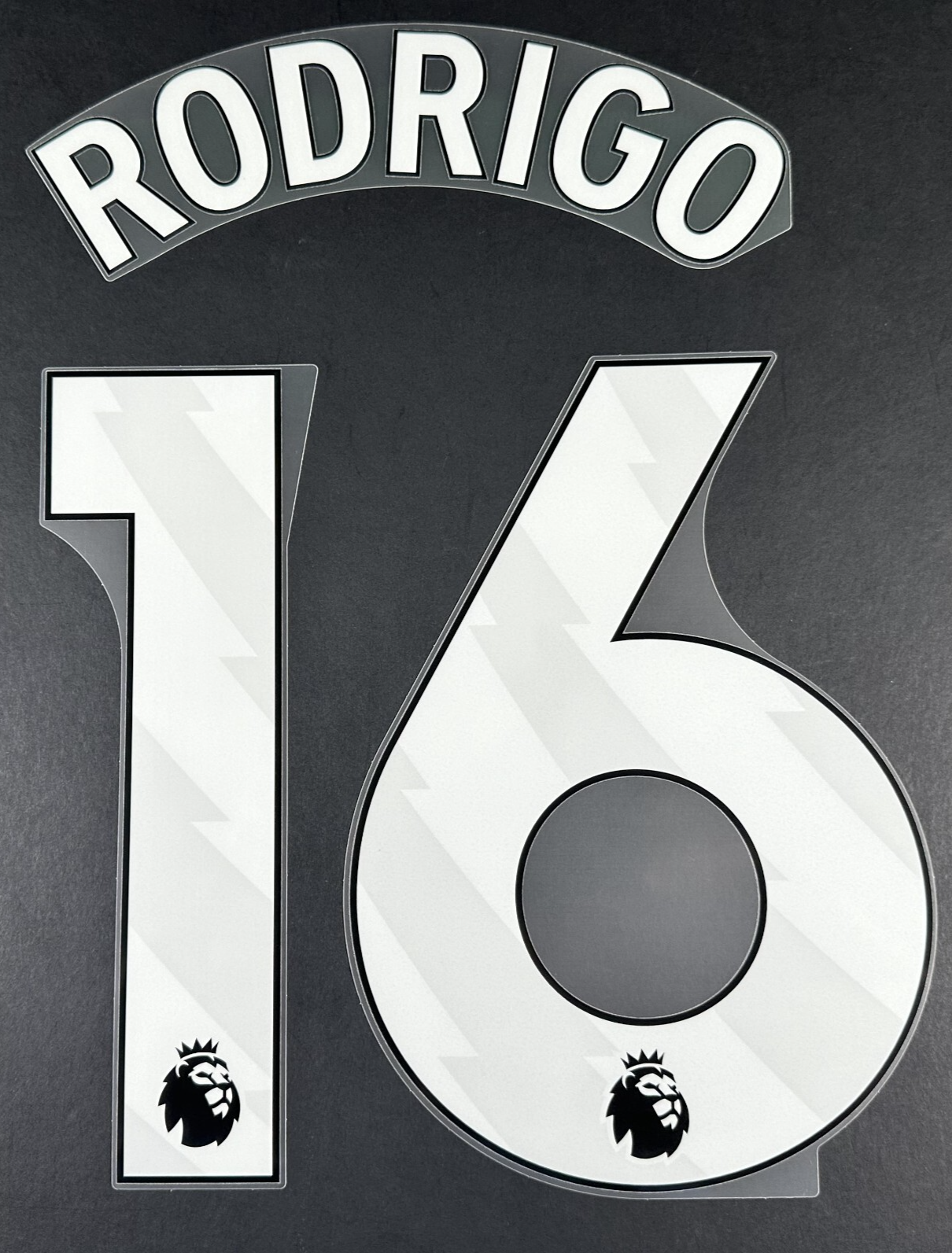 MAN CITY 2025/26 RODRIGO 16 OFFICIAL AVERY DENNISON WHITE PLAYER SIZE NAME SET