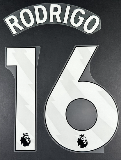 MAN CITY 2025/26 RODRIGO 16 OFFICIAL AVERY DENNISON WHITE PLAYER SIZE NAME SET