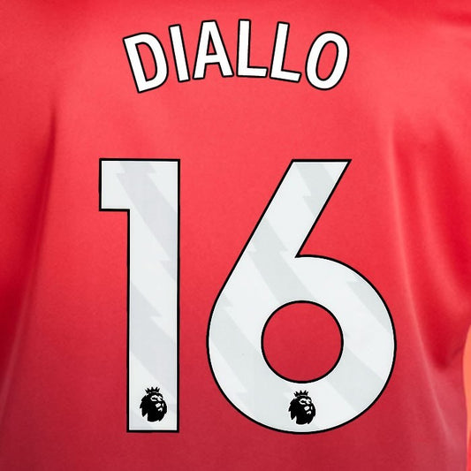 2024 2025 MANCHESTER UNITED DIALLO 16 HOME WHITE PLAYER SIZE NAMESET