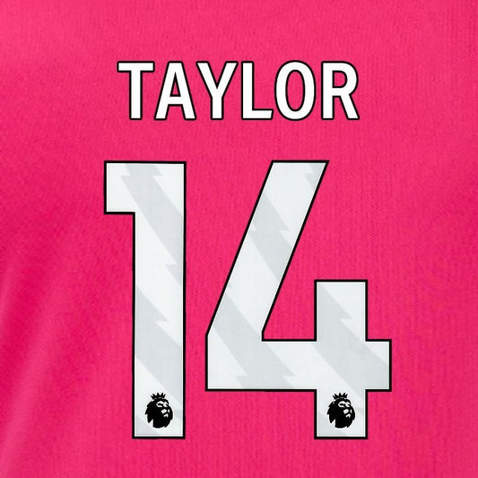 2024 2025 OFFICIAL IPSWICH TOWN TAYLOR 14 WHITE 3RD PLAYER SIZE NAME SET