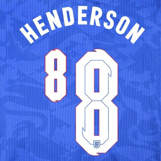 ENGLAND 2020 2021 OFFICIAL SPORTING ID HENDERSON 8 AWAY PLAYER SIZE NAMESET