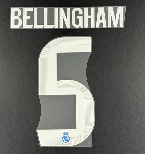 2025 2026 REAL MADRID BELLINGHAM 5 OFFICIAL 3RD PLAYER SIZE NAMESET