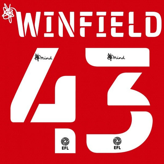BARNSLEY 2020 2021 OFFICIAL WINFIELD 43 HOME PLAYER SIZE NAME SET