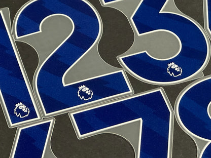 2024 2025 OFFICIAL AVERY DENNISON PREMIER LEAGUE BLUE SHORTS NUMBERS