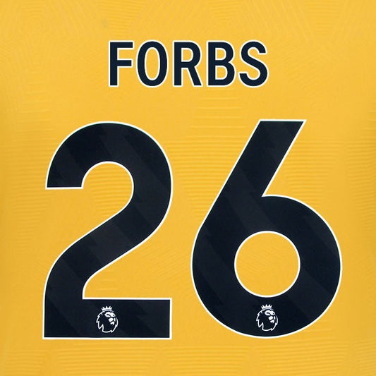 2024 2025 WOLVES HOME BLACK FORBS 26 OFFICIAL PLAYER SIZE NAMESET