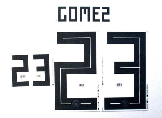 GERMANY 2018 WORLD CUP OFFICIAL DEKO GRAPHICS GOMEZ 23 HOME PLAYER SIZE NAMESET