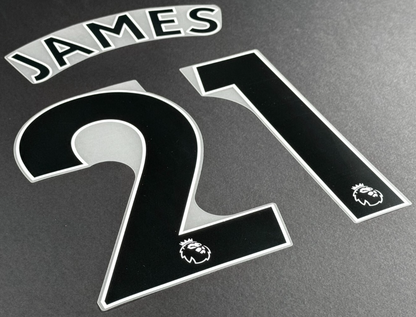 MAN UTD 1923/2023 JAMES 21 OFFICIAL AVERY DENNISON BLACK PLAYER SIZE NAME SET