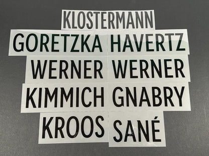 2020 2021 OFFICIAL NAME AND NUMBERING GERMANY HOME BLACK PLAYER NAME BLOCKS