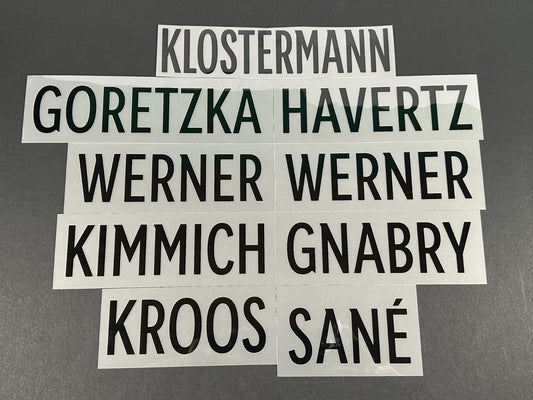 2020 2021 OFFICIAL NAME AND NUMBERING GERMANY HOME BLACK PLAYER NAME BLOCKS