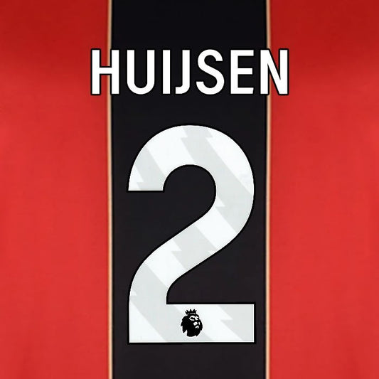 2024 2025 BOURNEMOUTH HUIJSEN 2 WHITE HOME PLAYER SIZE NAME SET