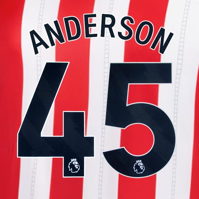 2025 2026 OFFICIAL SUNDERLAND ANDERSON 45 BLACK HOME PLAYER SIZE NAME SET