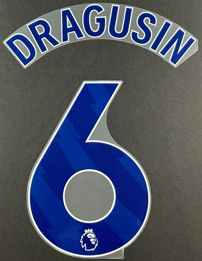 TOTTENHAM 2025 2026 DRAGUSIN 6 AVERY DENNISON BLUE PLAYER SIZE NAME SET