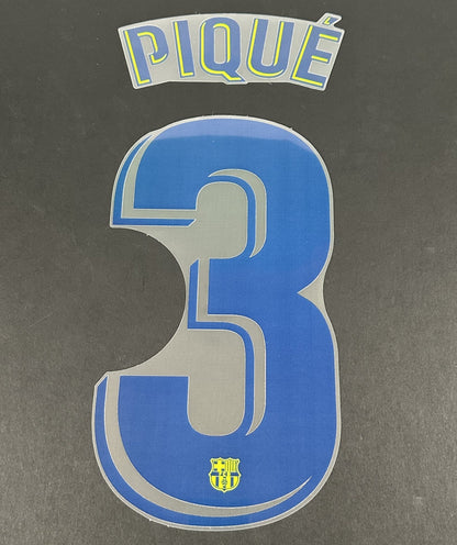 2018 2019 OFFICIAL BARCELONA PIQUE 3 AWAY PLAYER SIZE NAMESET