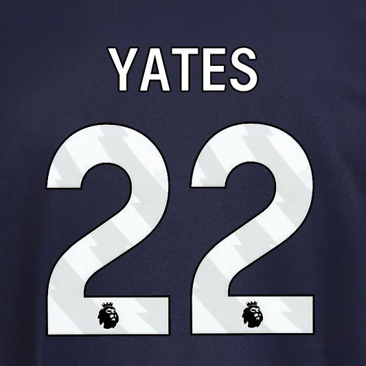 2025 2026 OFFICIAL NOTTINGHAM YATES 22 WHITE 3RD PLAYER SIZE NAMESET