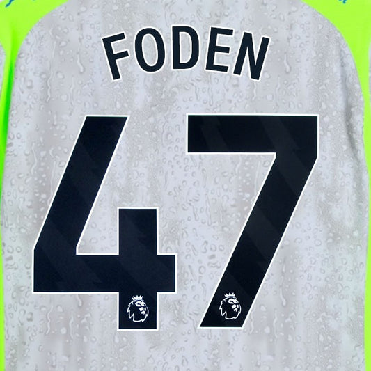 2025 2026 MANCHESTER CITY FODEN 47 BLACK 3RD PLAYER SIZE NAME SET