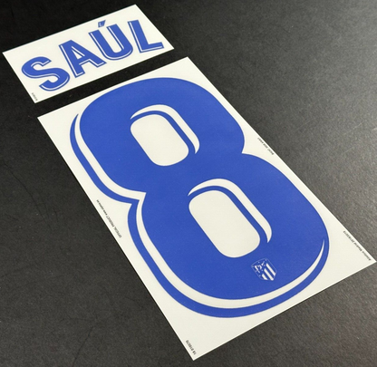 2018 2019 OFFICIAL ATLETICO SAUL 8 AWAY PLAYER SIZE NAMESET