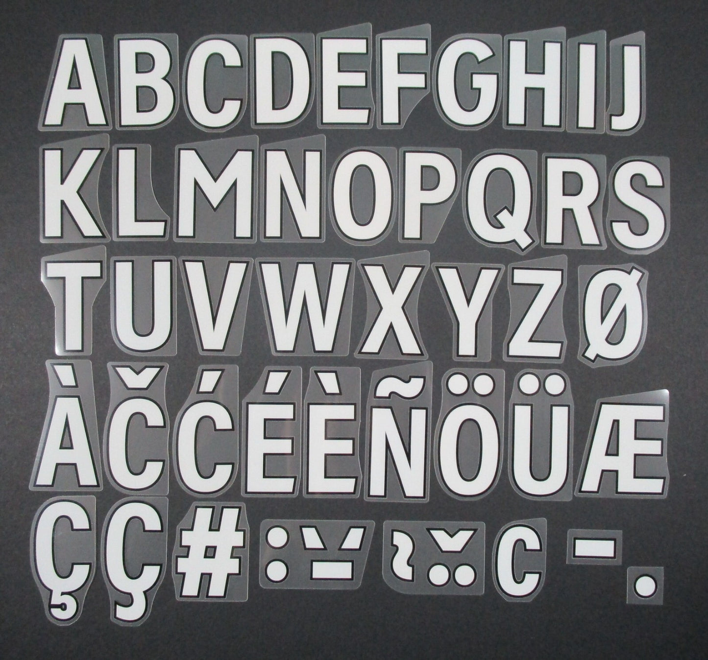 2024 2025 OFFICIAL AVERY DENNISON PREMIER LEAGUE WHITE PLAYER SIZE LETTERS 50MM