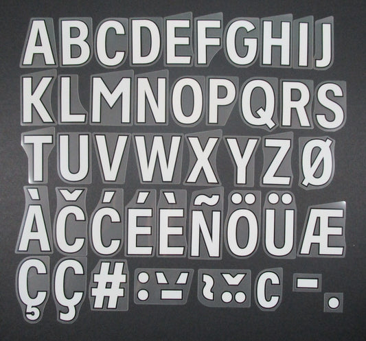 2024 2025 OFFICIAL AVERY DENNISON PREMIER LEAGUE WHITE PLAYER SIZE LETTERS 50MM