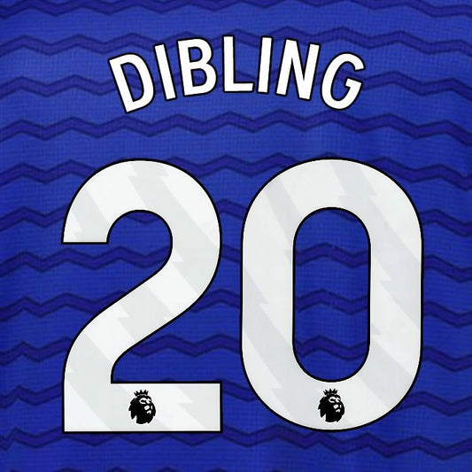 2025 2026 EVERTON DIBLING 20 OFFICIAL WHITE HOME PLAYER SIZE NAMESET