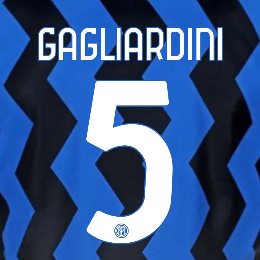 2020 2021 INTER MILAN OFFICIAL HOME GAGLIARDINI 5 PLAYER SIZE NAMESET
