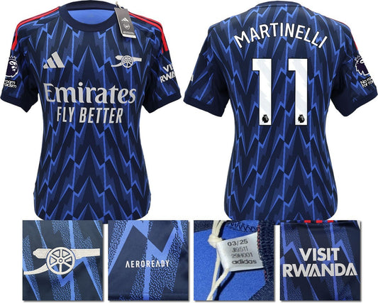 BNWT 2025/2026 ARSENAL F.C. ADIDAS AWAY SHIRT MARTINELLI 11 + PATCHES