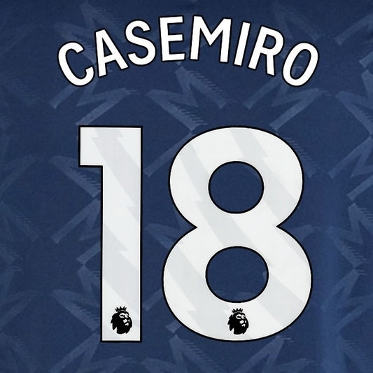 2024 2025 MANCHESTER UNITED CASEMIRO 18 AWAY WHITE PLAYER SIZE NAMESET