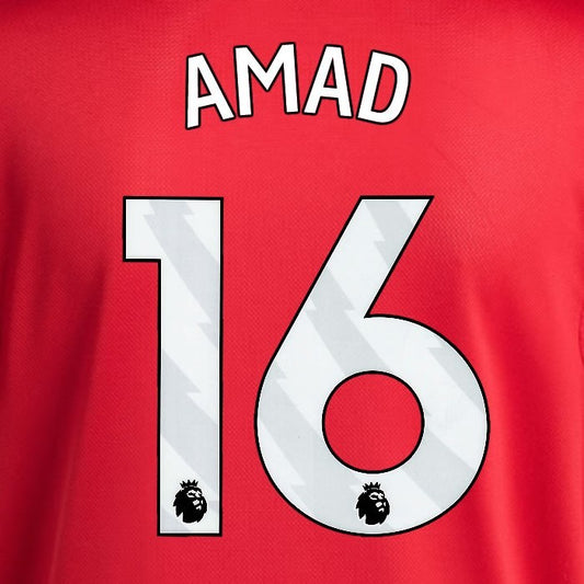 2025 2026 MANCHESTER UNITED AMAD 16 HOME WHITE PLAYER SIZE NAMESET