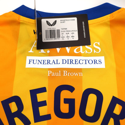 BNWT MANSFIELD TOWN CASTORE AWAY 2024 2025 GREGORY 19 + PATCHES SHIRT MENS LARGE