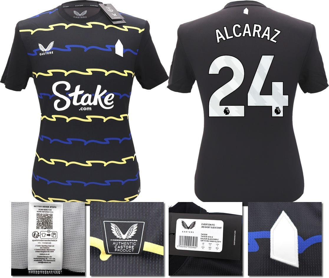 BNWT 2025/2026 EVERTON F.C. CASTORE 3RD SHIRT ALCARAZ 24