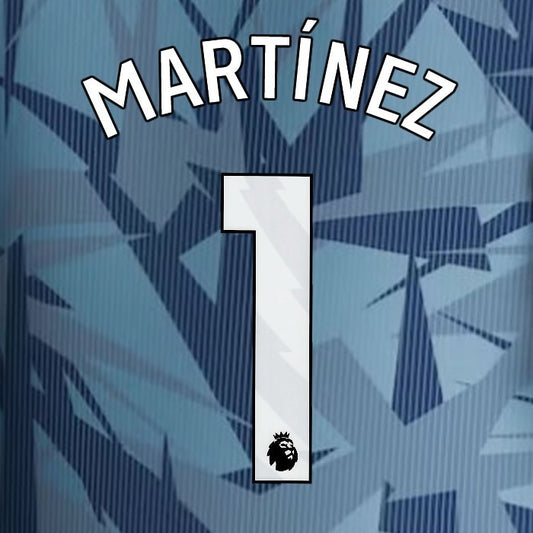 2023 2024 ASTON VILLA MARTINEZ 1 OFFICIAL WHITE 3RD PLAYER SIZE NAMESET
