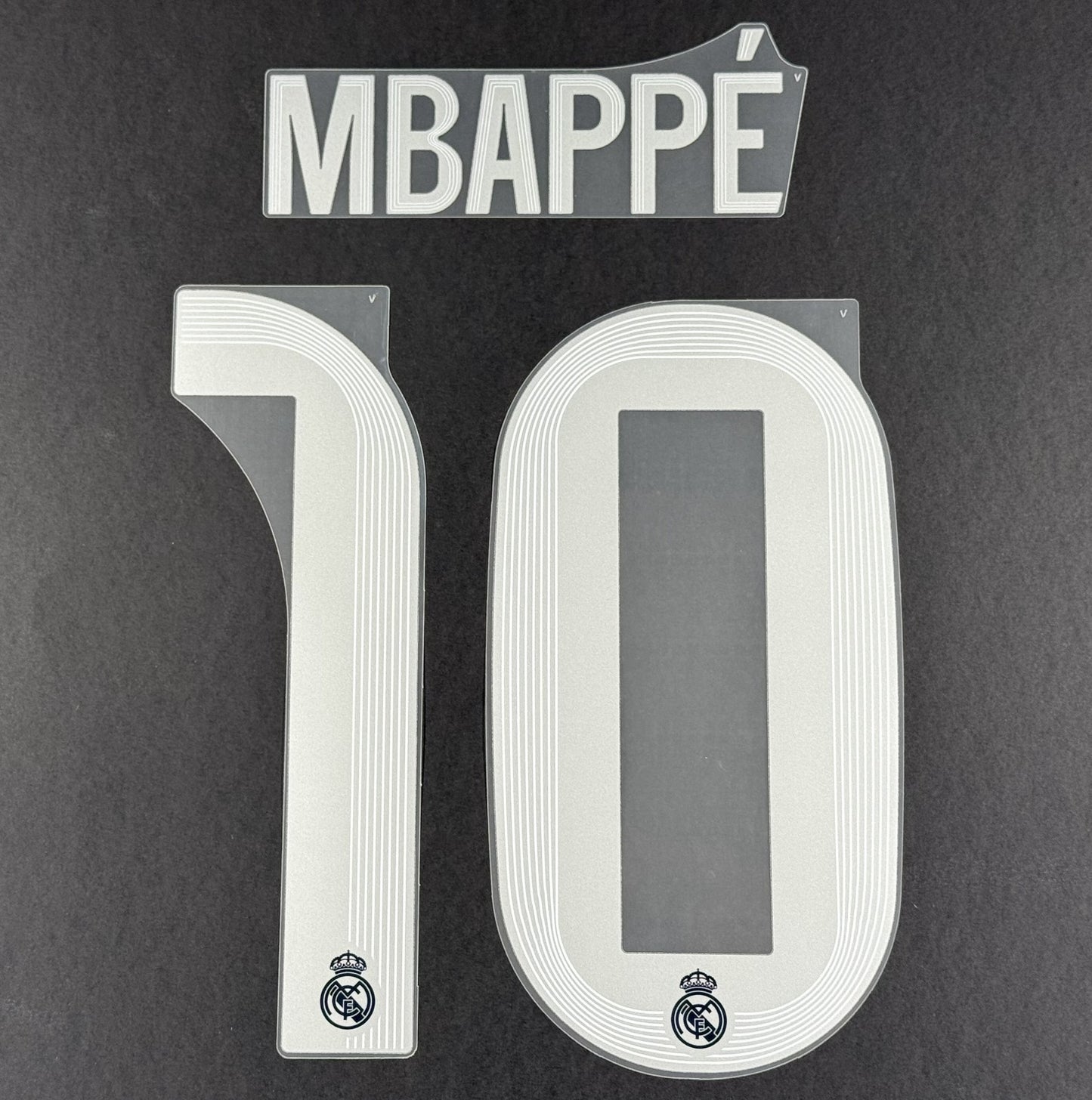 2025 2026 REAL MADRID MBAPPE 10 OFFICIAL AVERY DENNISON AWAY PLAYER SIZE NAMESET