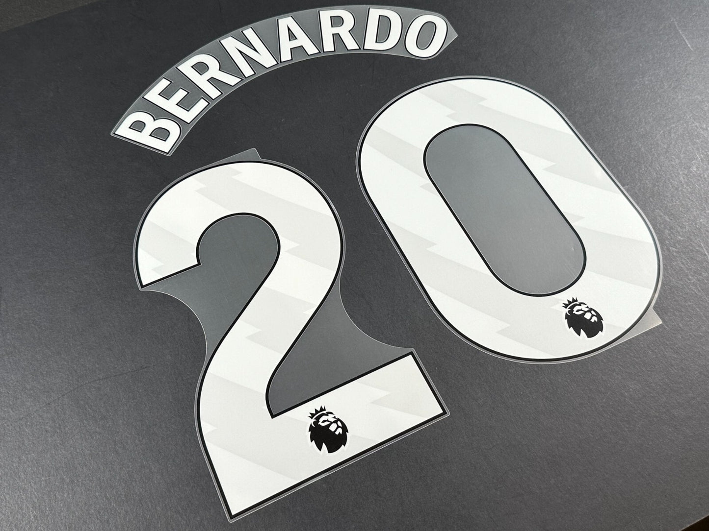 MAN CITY 2023/24 BERNARDO 20 OFFICIAL AVERY DENNISON WHITE PLAYER SIZE NAME SET