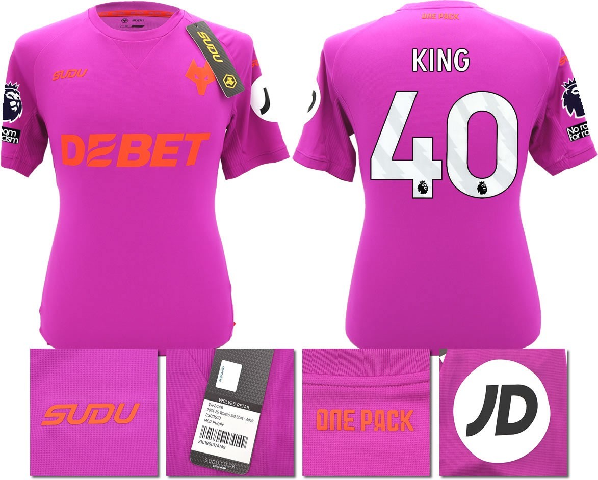BNWT 2024/2025 WOLVES F.C. SUDU THIRD SHIRT KING 40